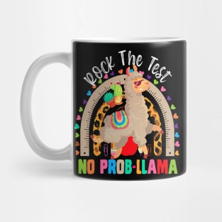 Rock The Test Don't Stress Just Do Your Best Llama Rainbow Mug